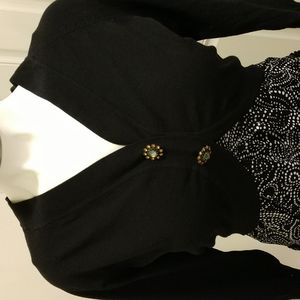 Emma James crop cardigan sweater with jewel snaps